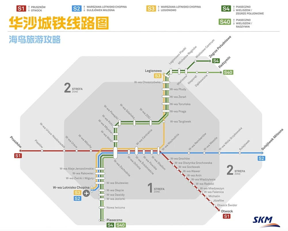 华沙城铁线路图